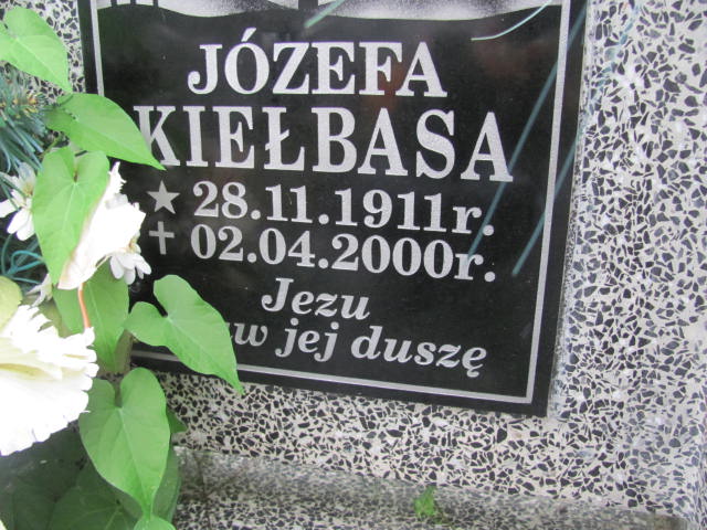 Józefa Kiełbasa 1911 Jastrzębia Tarnowska - Grobonet - Wyszukiwarka osób pochowanych